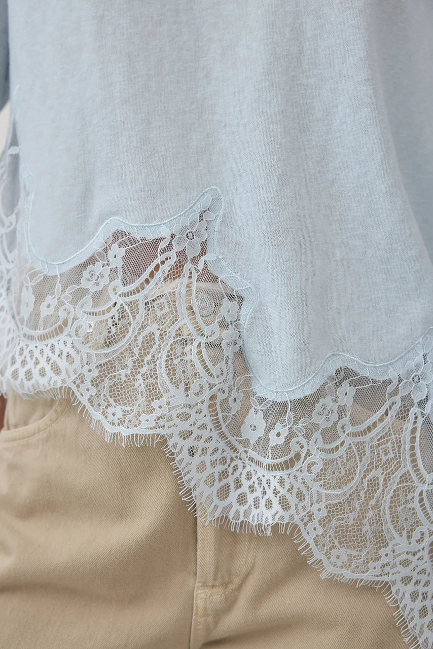 Carsyn Lace Tee in White