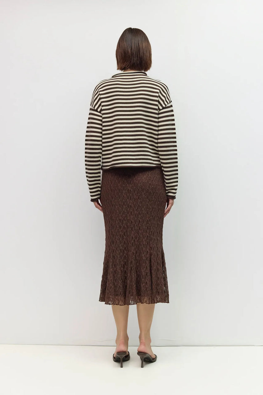 Cecelia Cardigan in Brown-Cream
