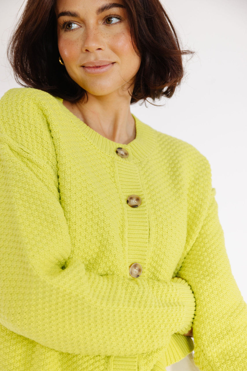 Chandra Cardigan in Lime