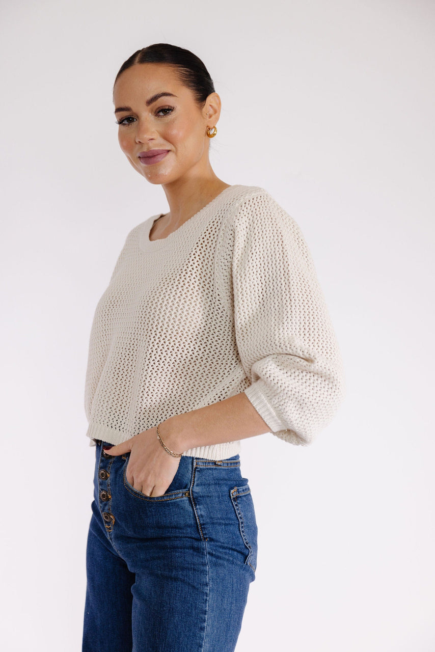 Cindy Crochet Sweater in Natural