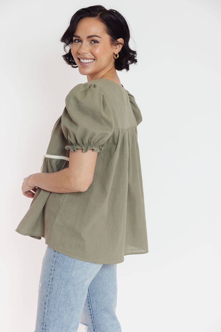 Constance Blouse in Lt. Olive