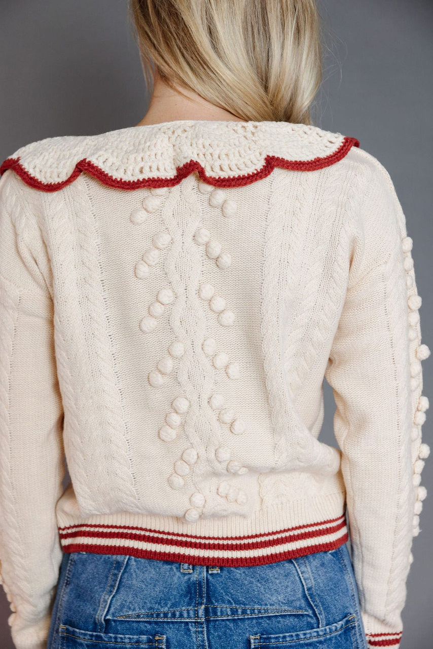 Bar Harbor Sweater in Ecru/Brick