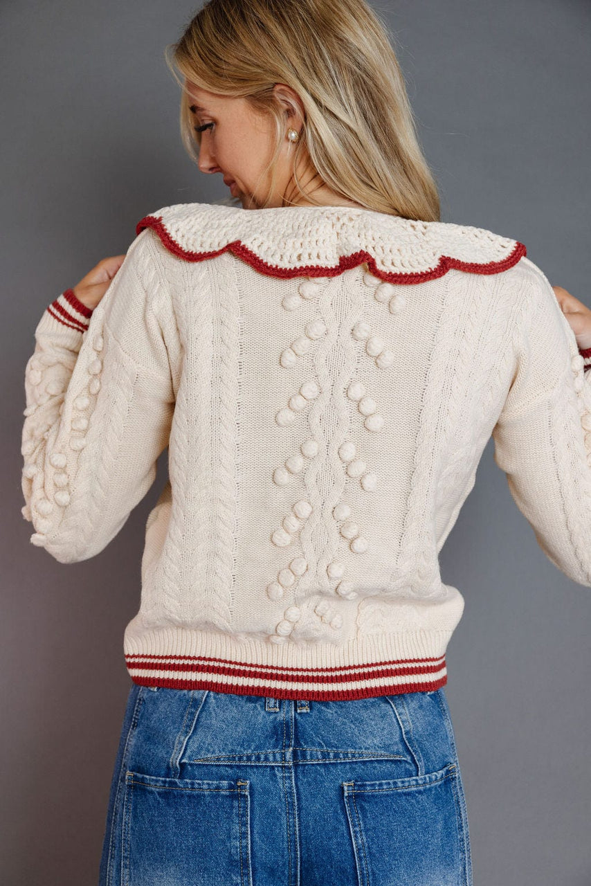 Bar Harbor Sweater in Ecru/Brick