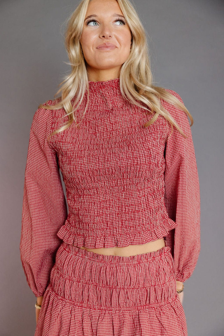 Gisele Blouse in Red Gingham