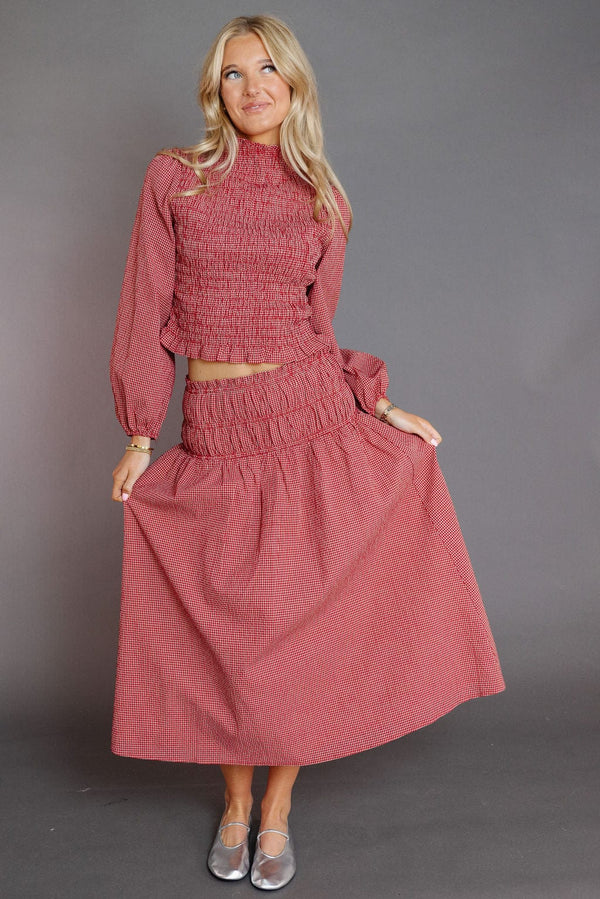 Gisele Skirt in Red Gingham