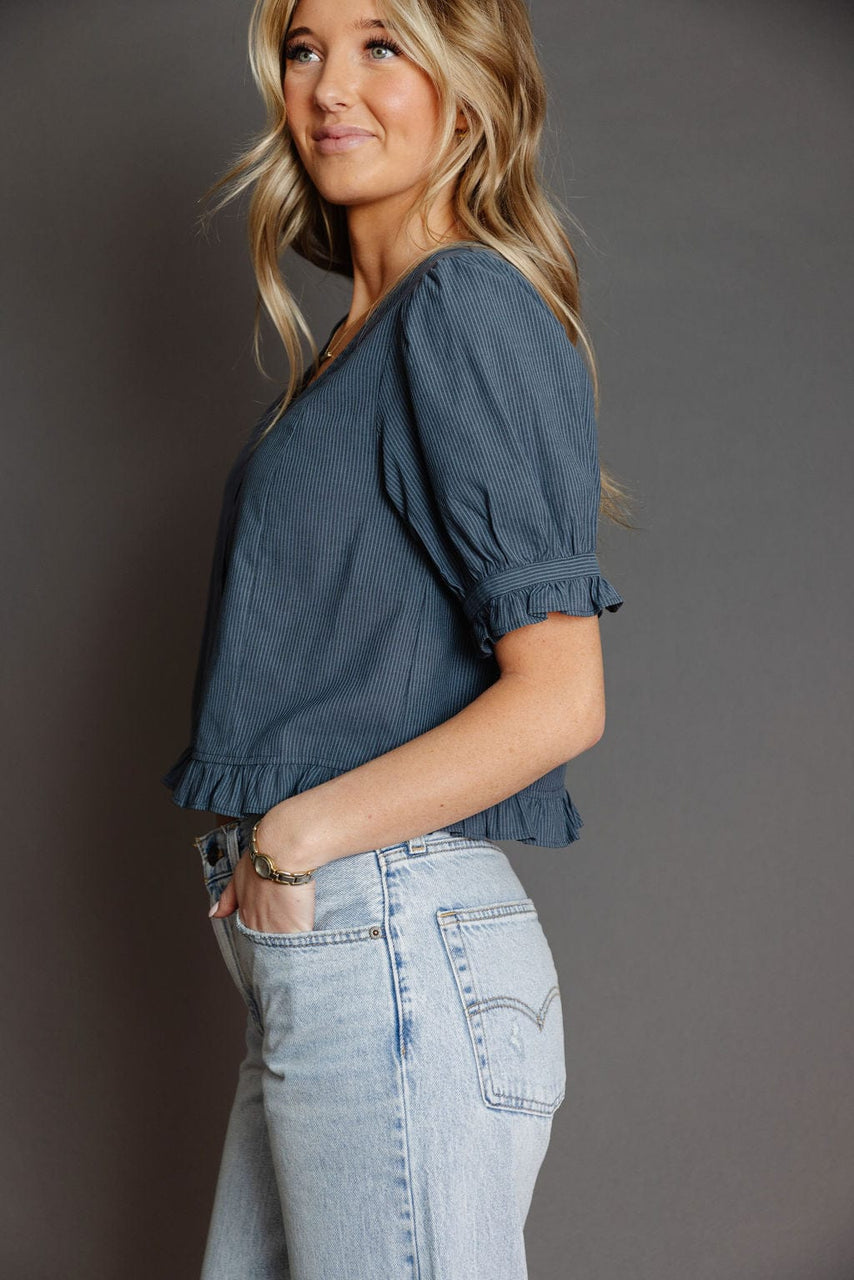 Icelynn Blouse in Navy