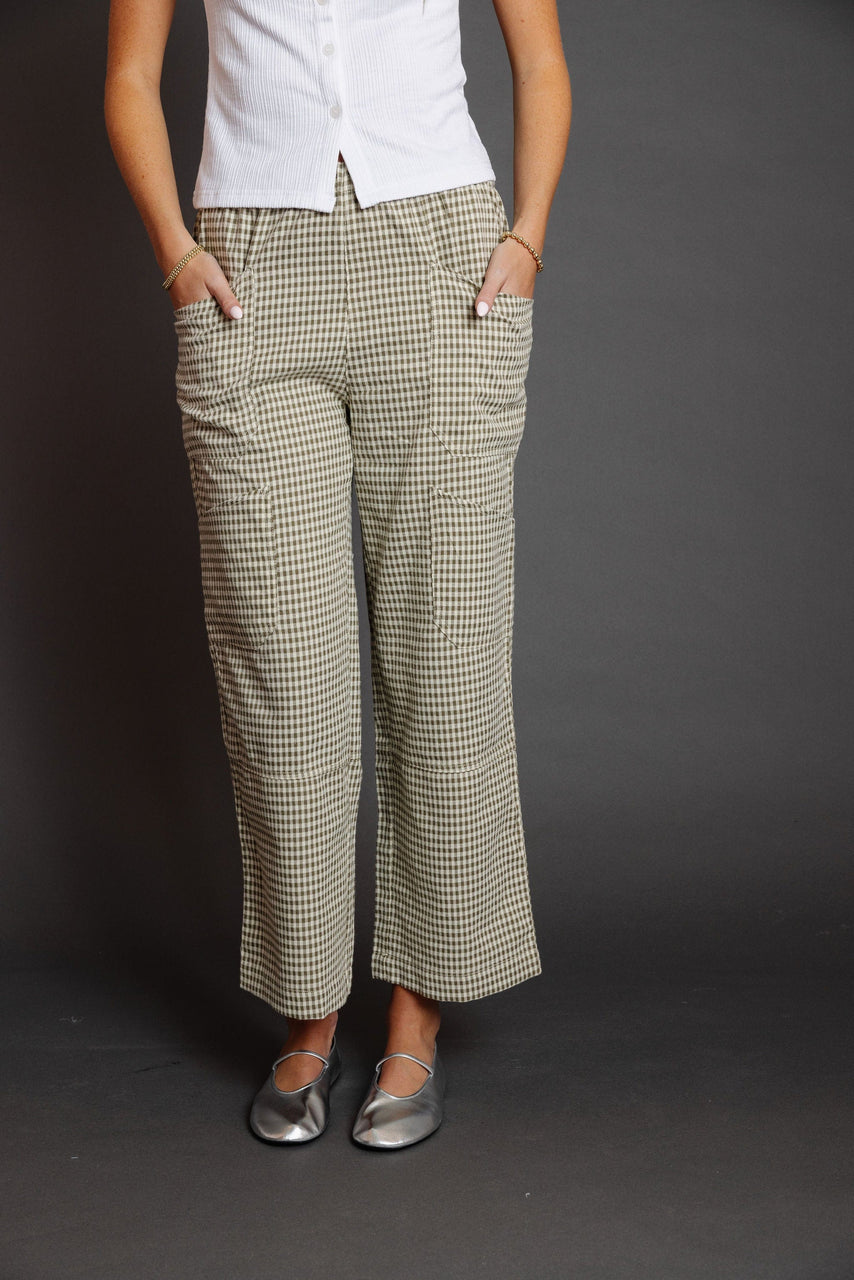 Irma Pant in Olive/Cream