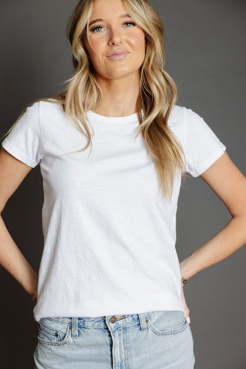 Janie Slub Tee in White