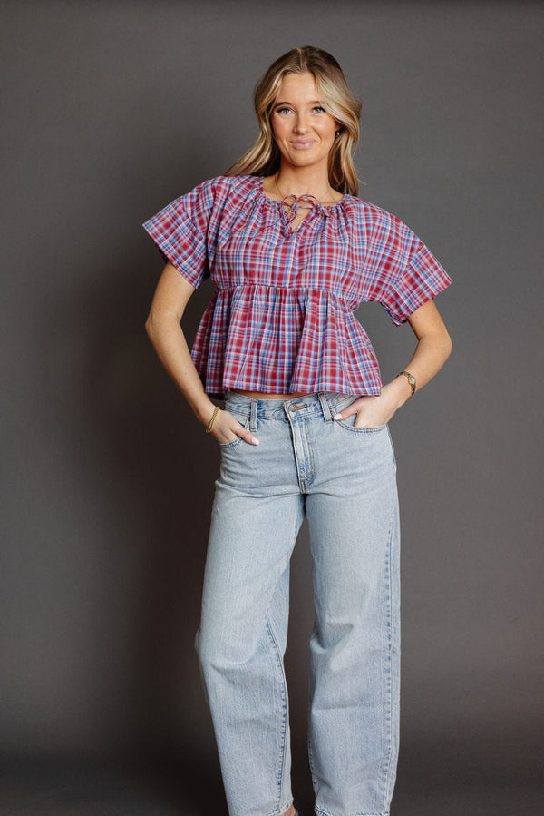 Lettie Blouse in Red Combo