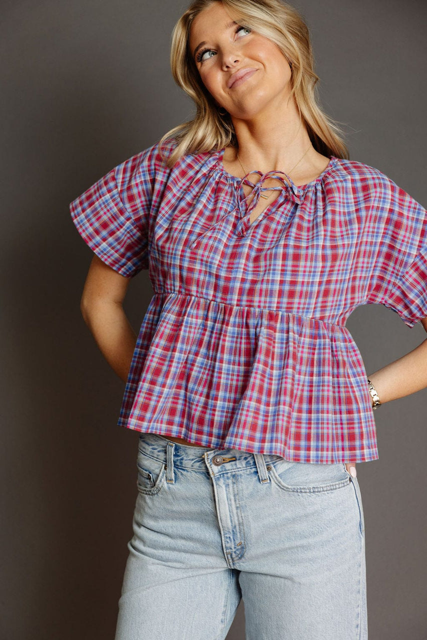 Lettie Blouse in Red Combo