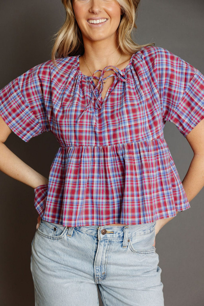 Lettie Blouse in Red Combo