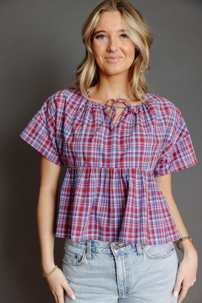 Lettie Blouse in Red Combo