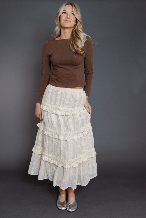 Midland Maxi Skirt in Ecru