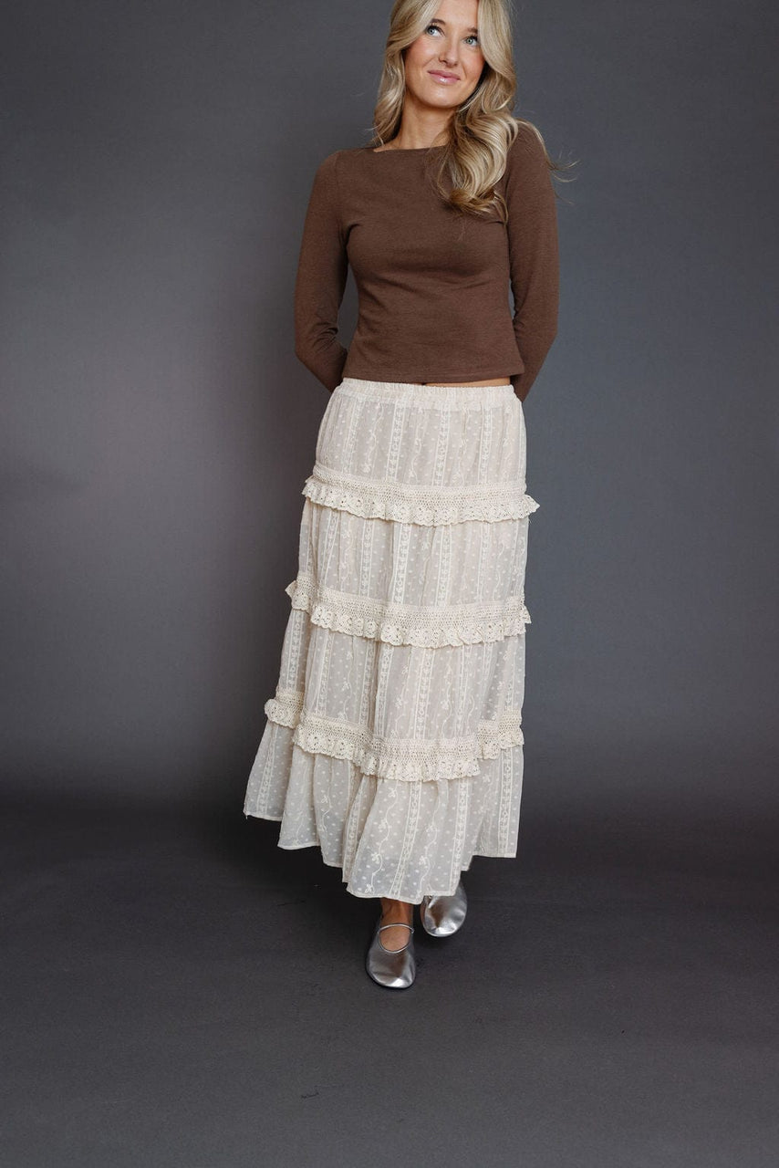 Midland Maxi Skirt in Ecru
