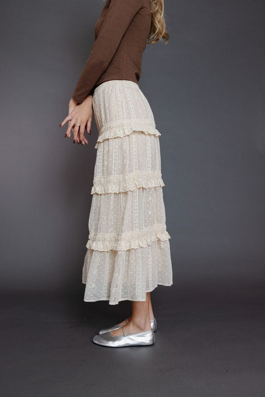 Midland Maxi Skirt in Ecru