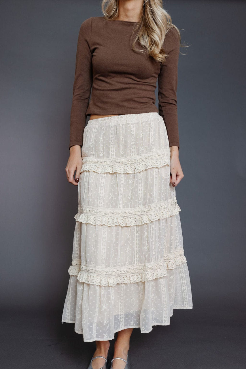 Midland Maxi Skirt in Ecru