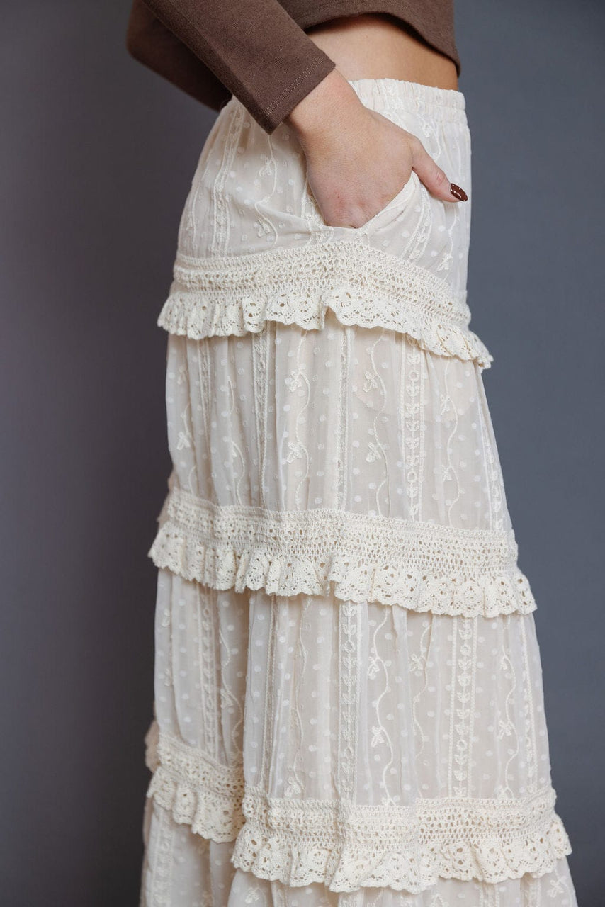 Midland Maxi Skirt in Ecru