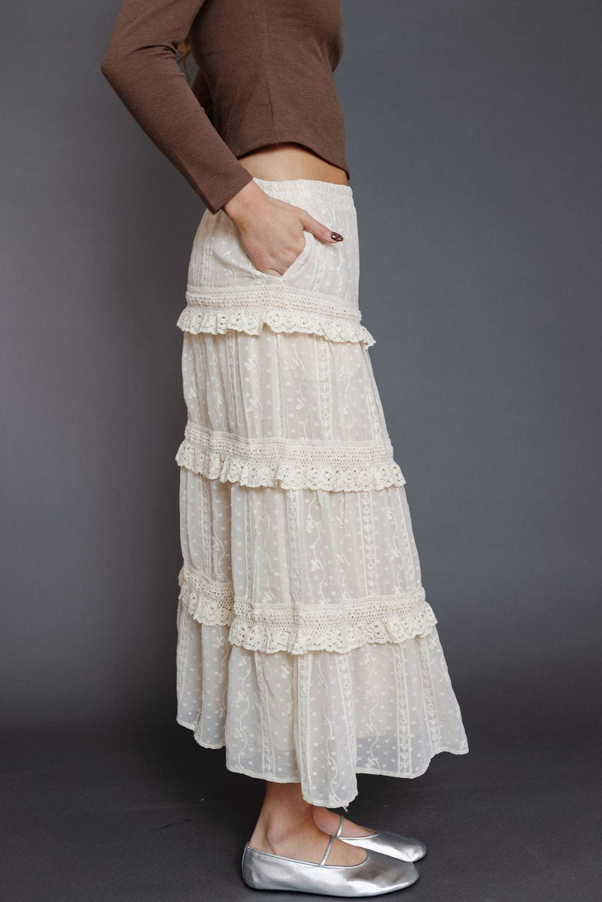 Midland Maxi Skirt in Ecru
