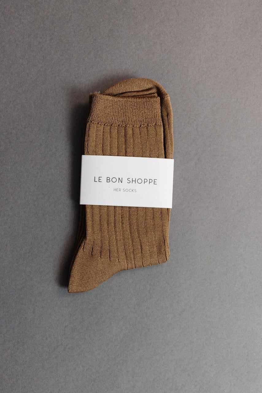 Le Bon Shoppe Her Socks in Dark Tan