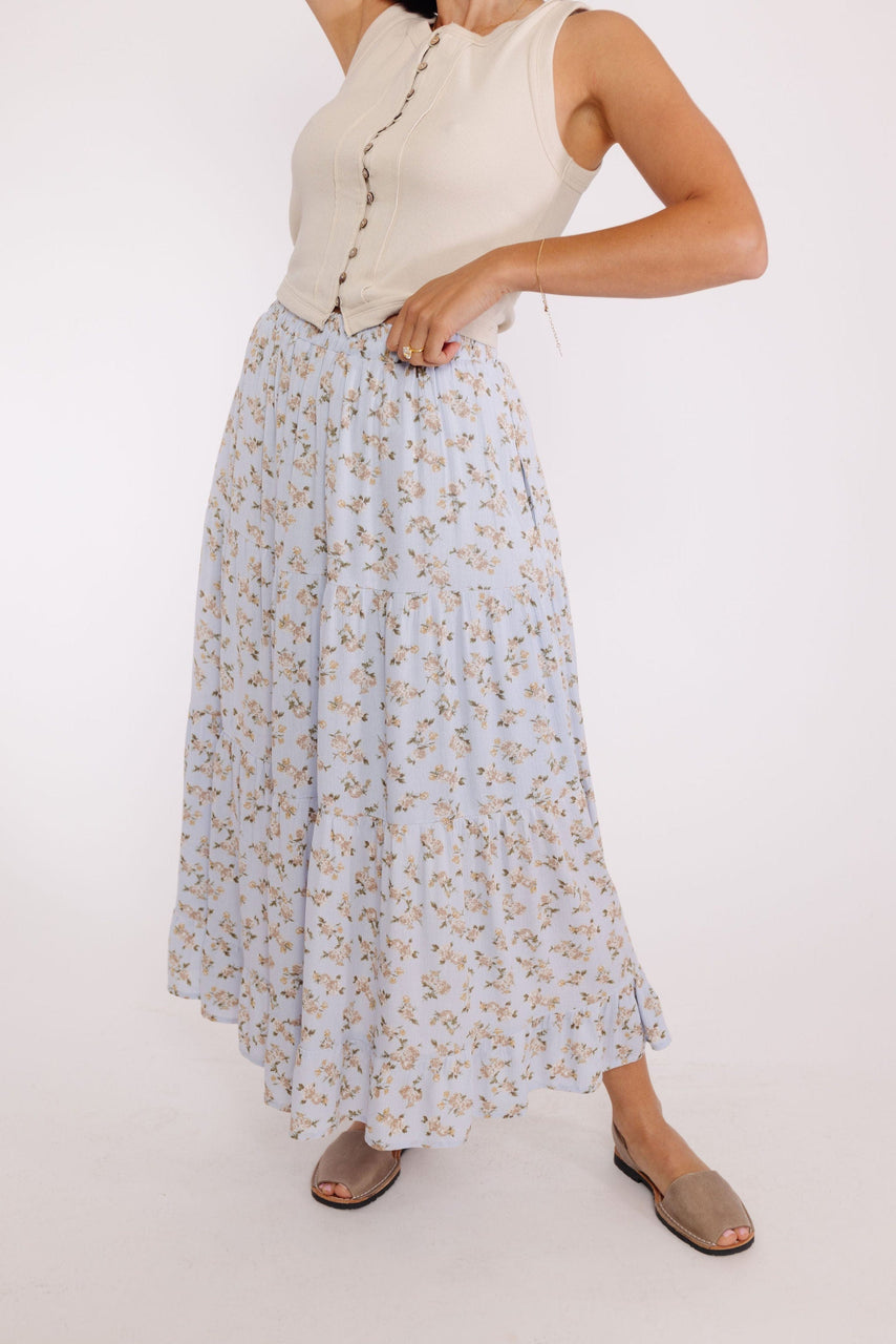 Dreamy Floral Skirt in Blue