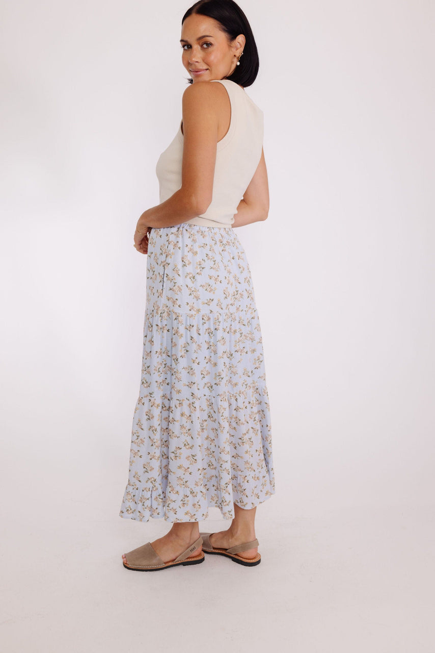 Dreamy Floral Skirt in Blue