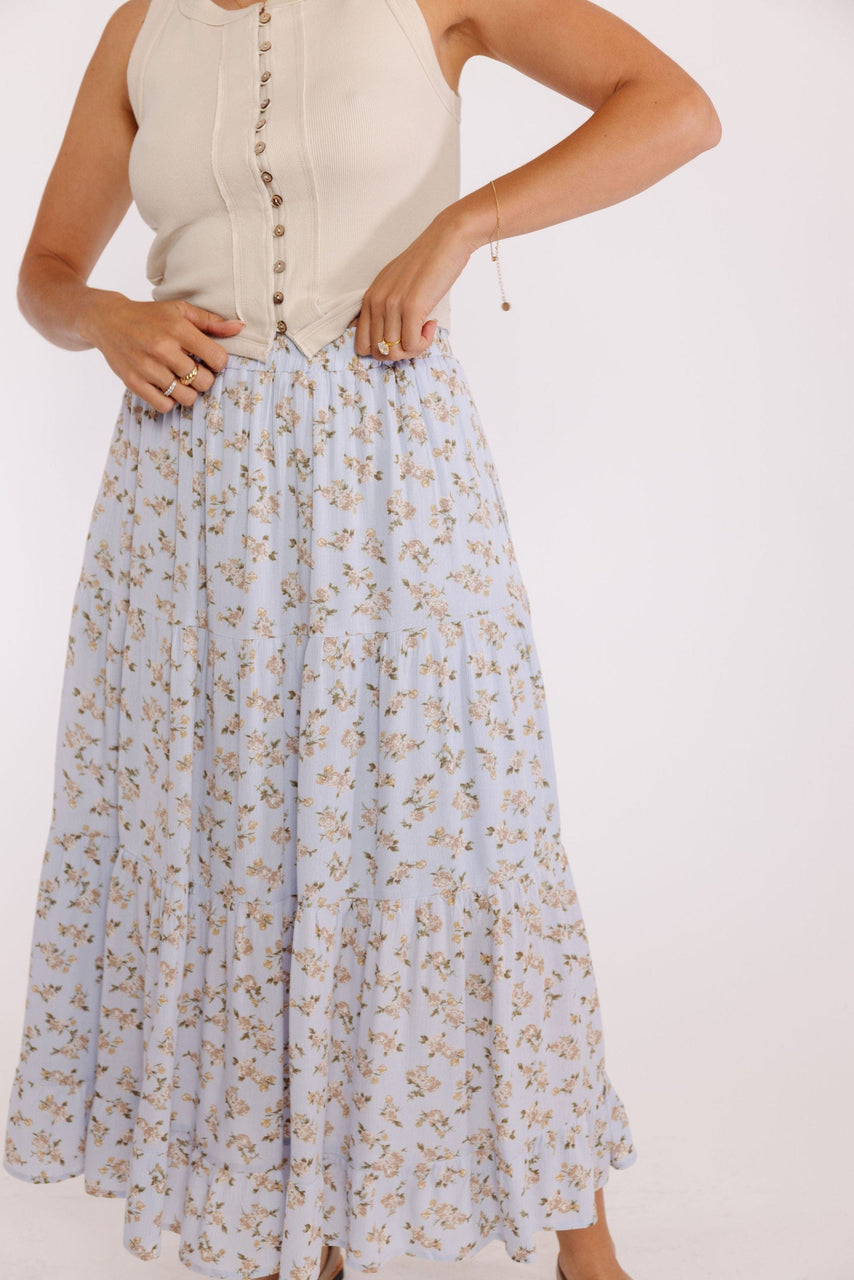 Dreamy Floral Skirt in Blue