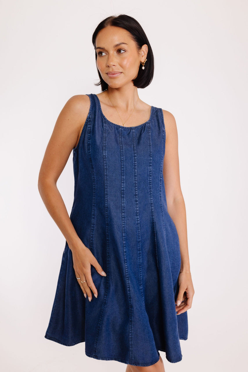 Dunne Dress in Dark Denim