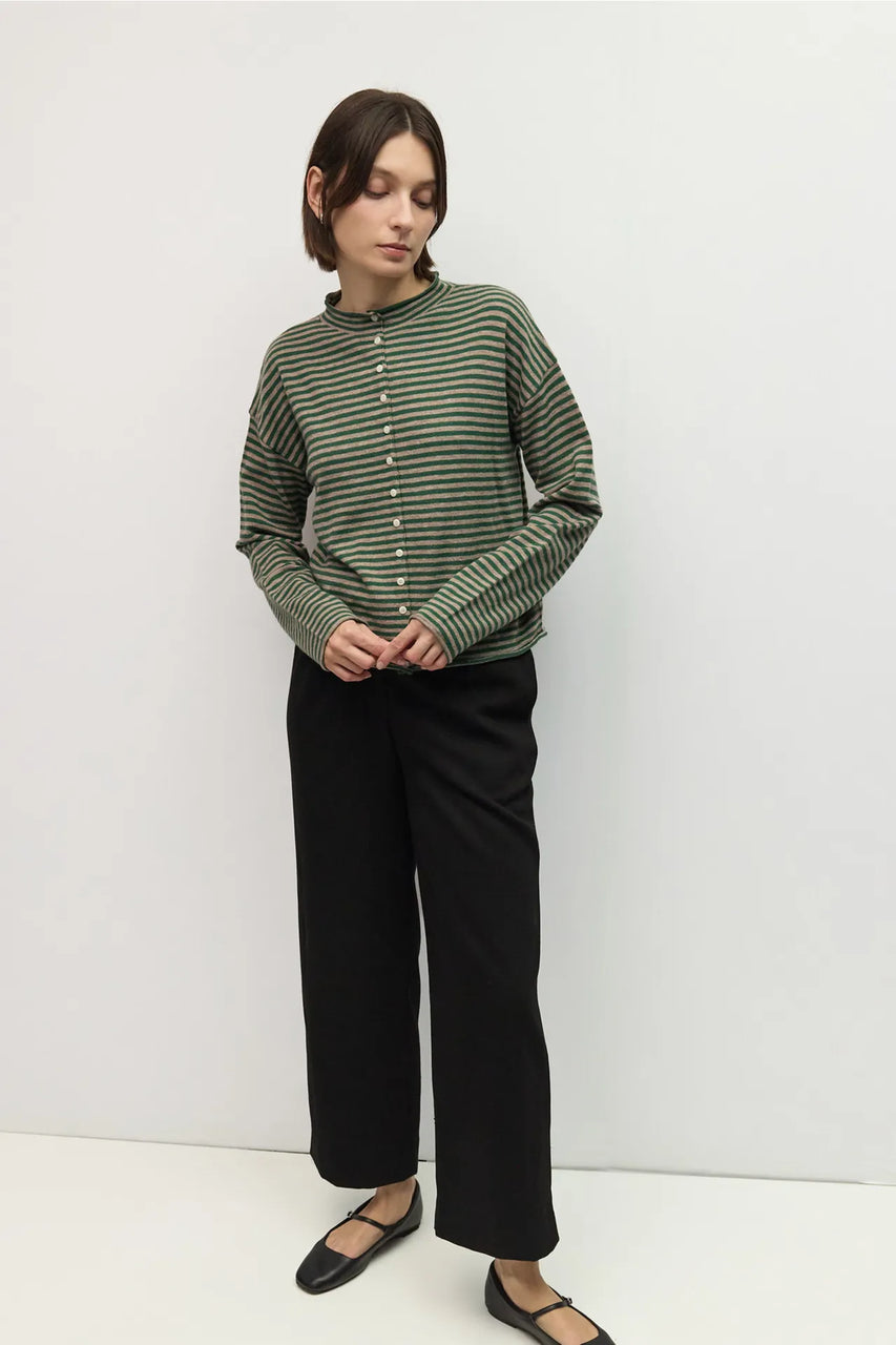 Elisa Cardigan In Green/Taupe