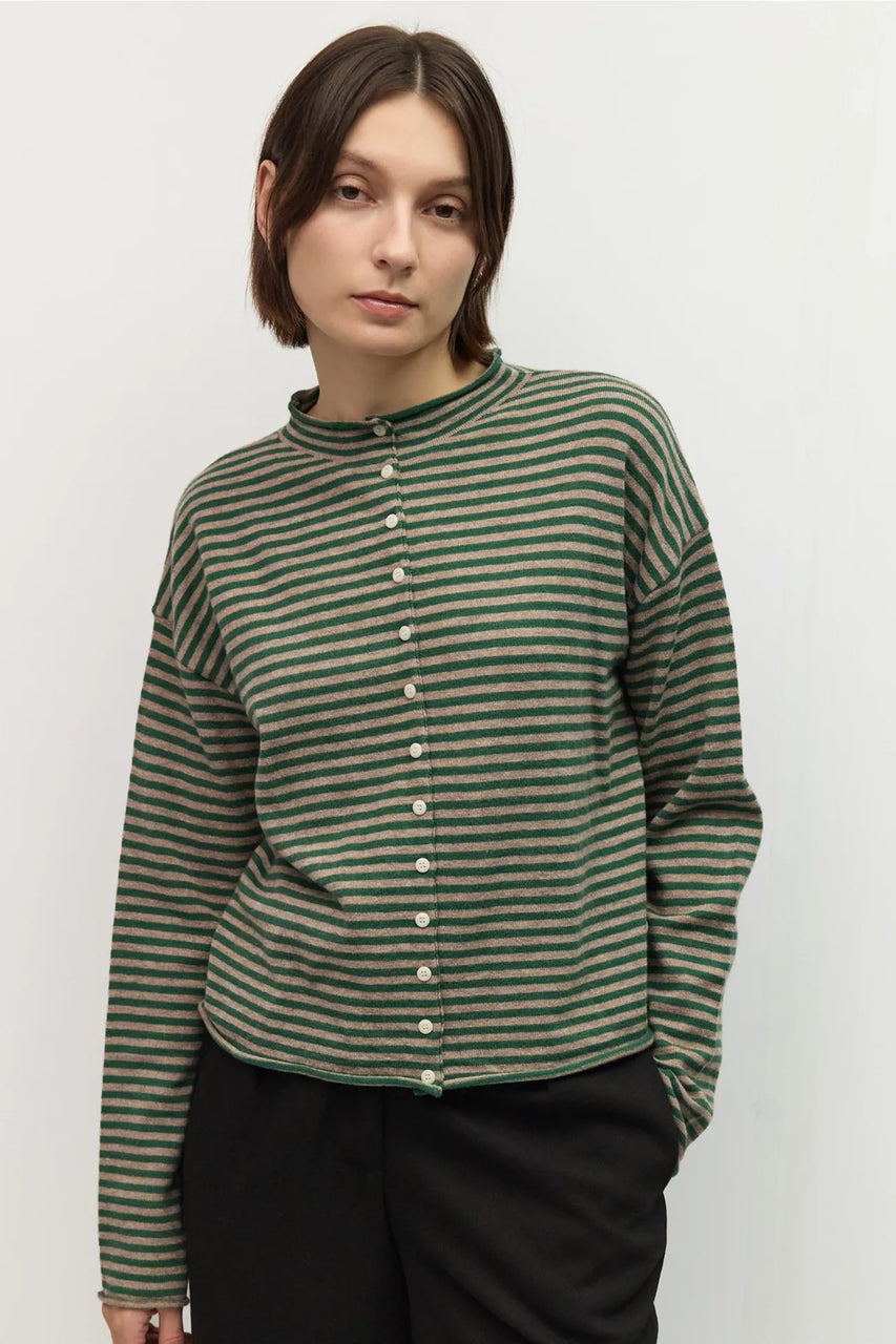 Elisa Cardigan In Green/Taupe