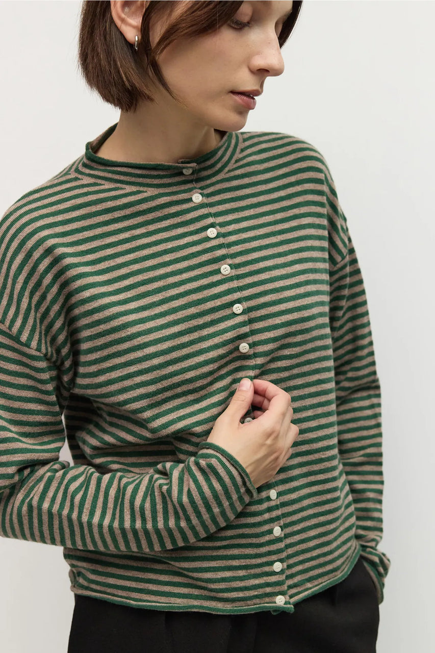 Elisa Cardigan In Green/Taupe