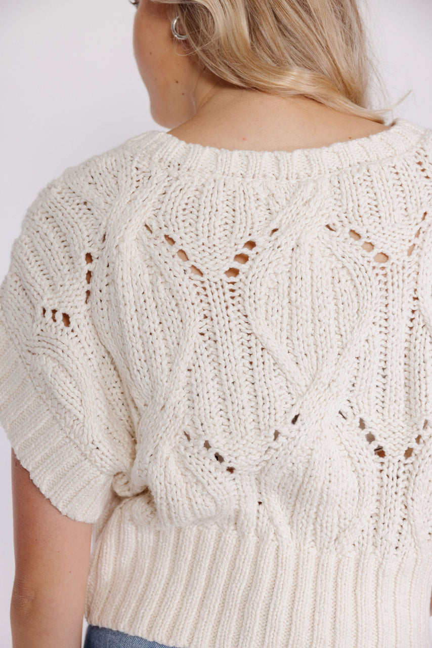 Emmylou Sweater Vest in Cream