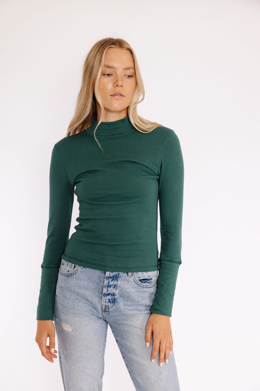 Free People Rickie Tee in Evergreen