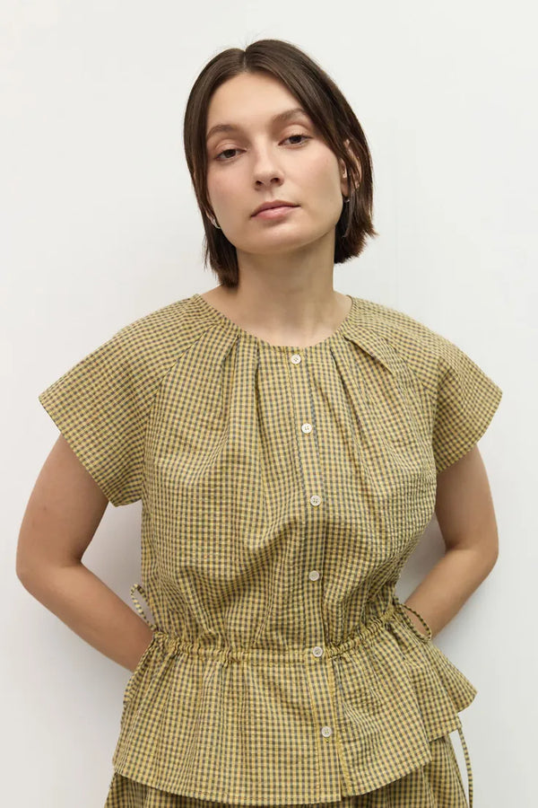 Gwen Blouse in Blue-Green