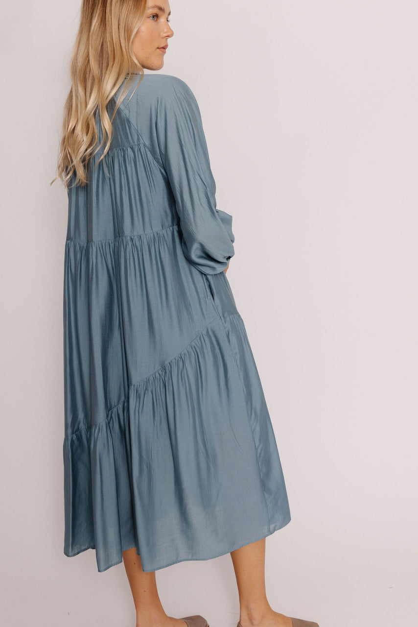 Janny Dress in Dusty Sage Blue