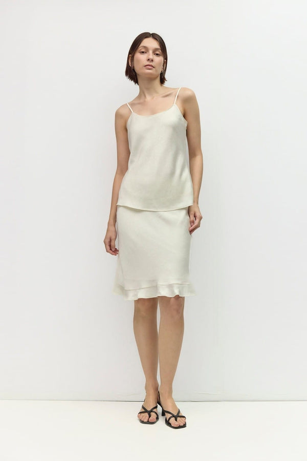 Jasmine Satin Skirt in Cream