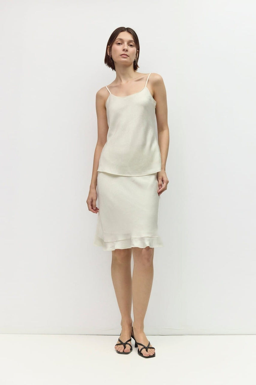 Jasmine Satin Skirt in Cream