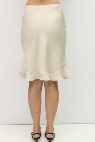 Jasmine Satin Skirt in Cream