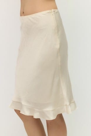Jasmine Satin Skirt in Cream