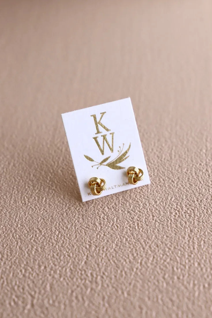 Knot Studs in Gold by Katie Waltman