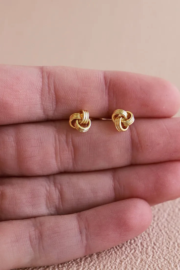 Knot Studs in Gold by Katie Waltman