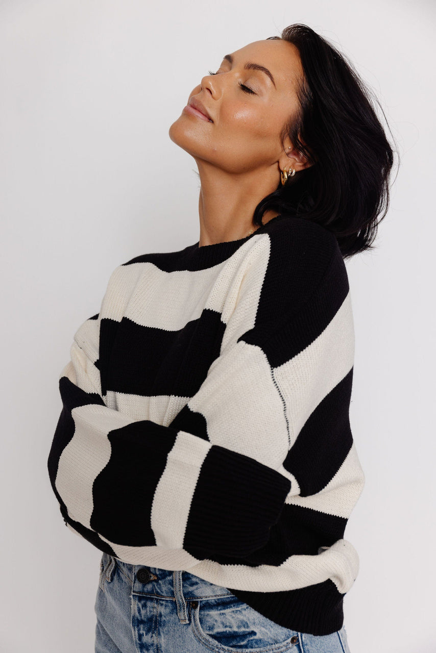 Leilani Sweater in Black/Ivory