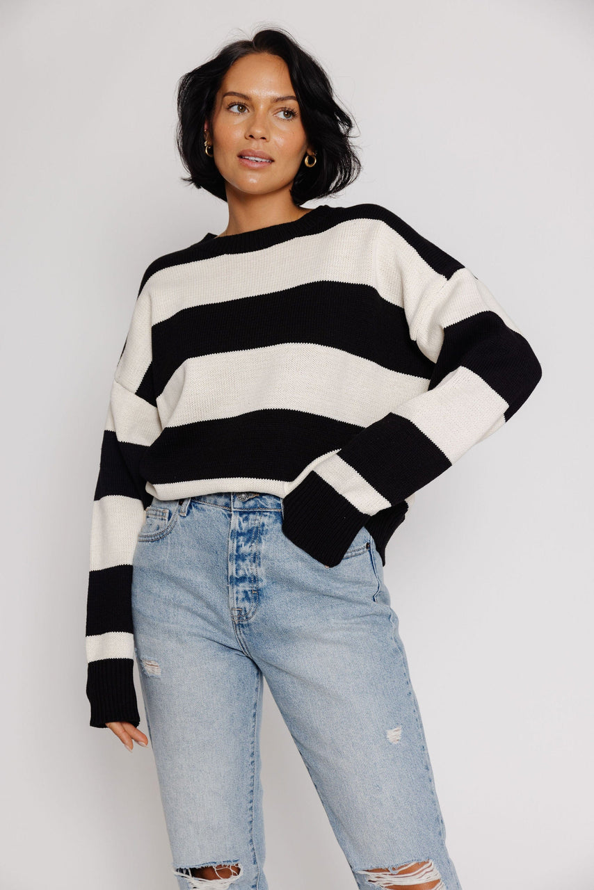 Leilani Sweater in Black/Ivory