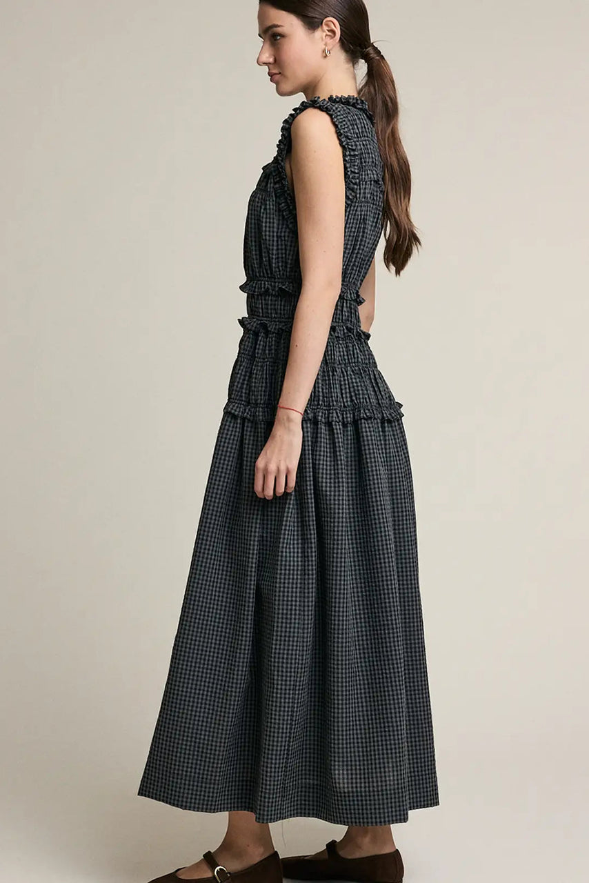 Lilah Dress in Grey Gingham