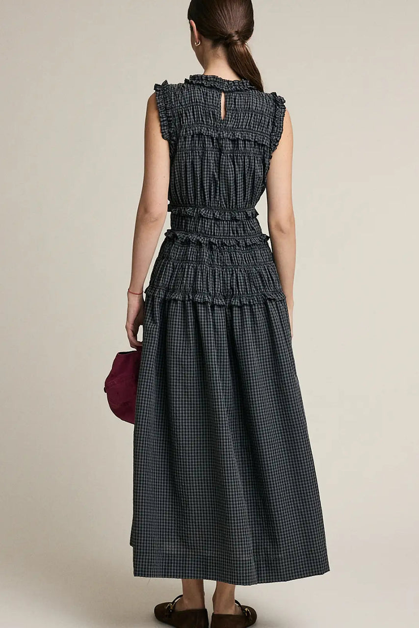 Lilah Dress in Grey Gingham