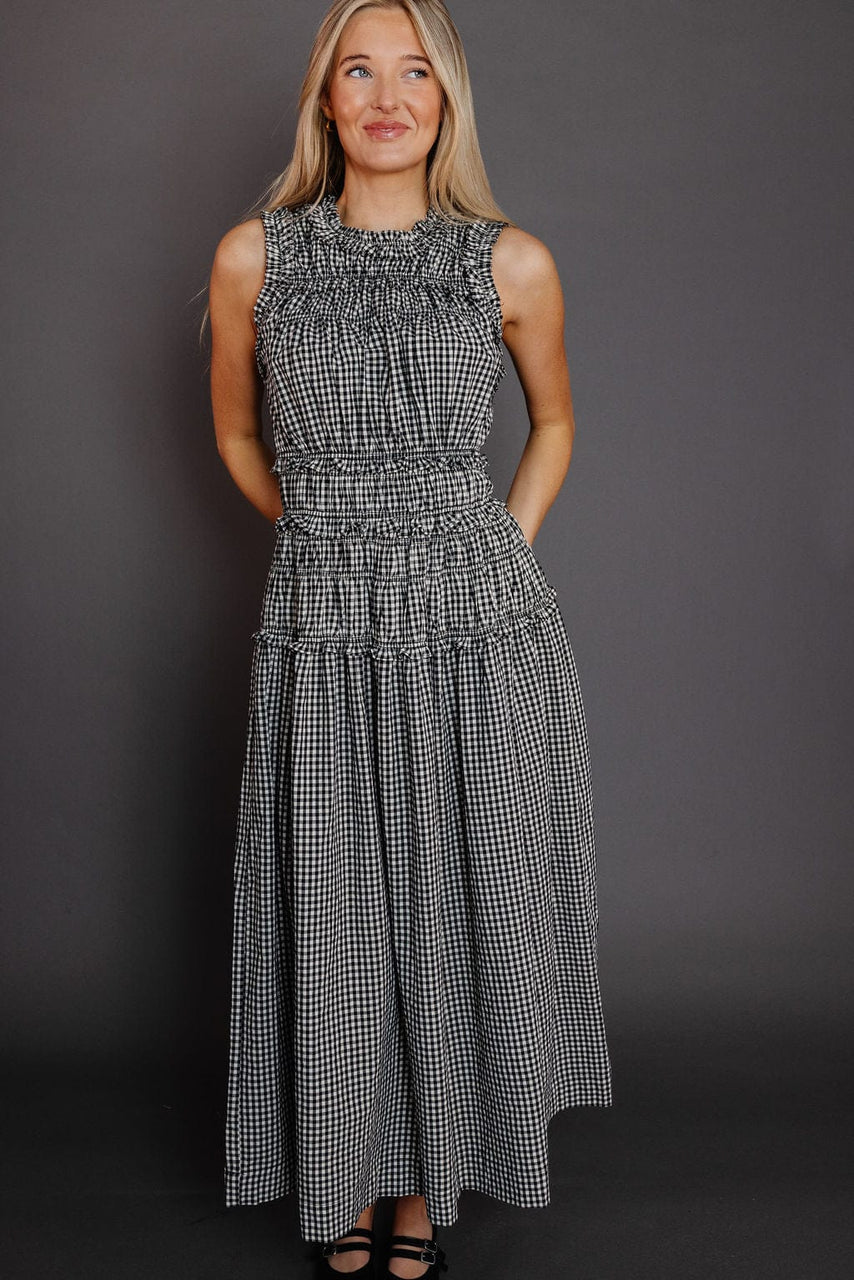 Lilah Dress in Black Gingham
