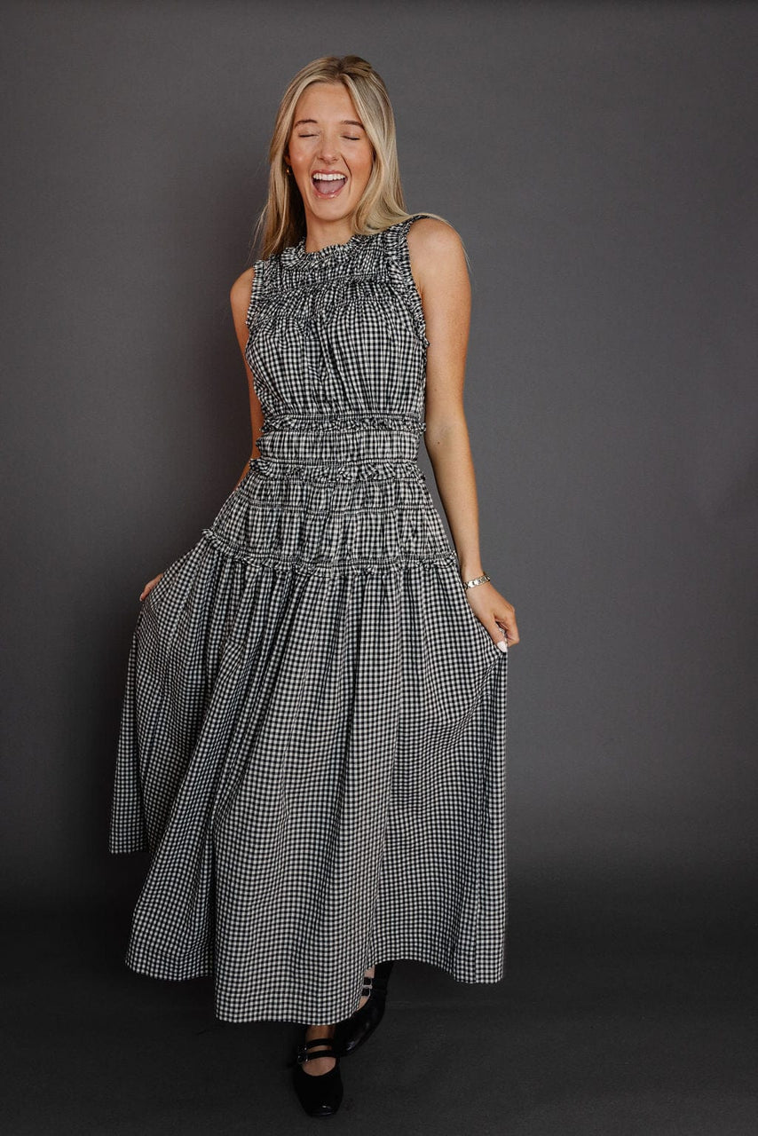 Lilah Dress in Black Gingham