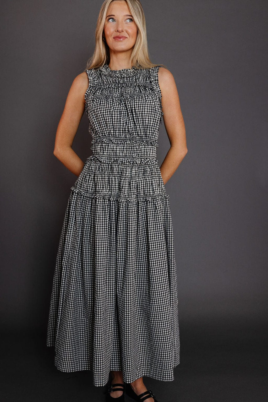 Lilah Dress in Black Gingham