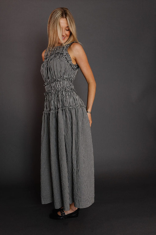 Lilah Dress in Black Gingham