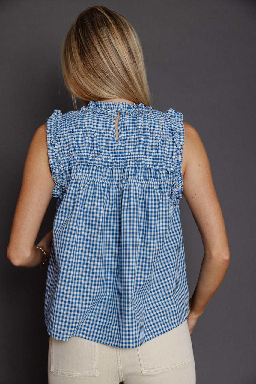 Lunzo Blouse in Blue Gingham