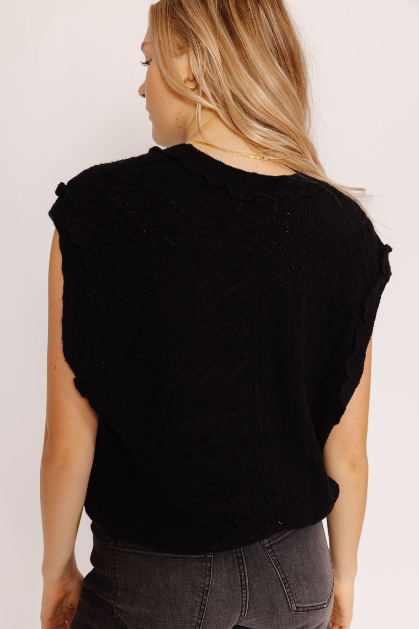 Maddox Sweater Vest in Black
